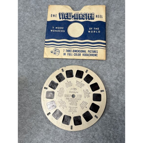 Vintage View-Master Reel FT-25 Rudolph The Red-Nosed Reindeer By Sawyers Inc Kod - Picture 1 of 4